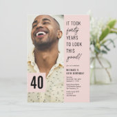 40歳モダンの誕生日パーティー 招待状 (スタンド正面)