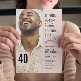 40歳モダンの誕生日パーティー 招待状