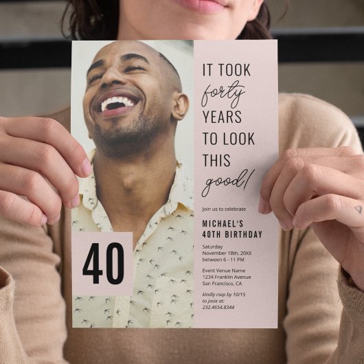 40歳モダンの誕生日パーティー 招待状