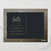 40歳モダンの誕生日ホイルスタイリッシュスエレガントト 箔シーズンポストカード (裏面)