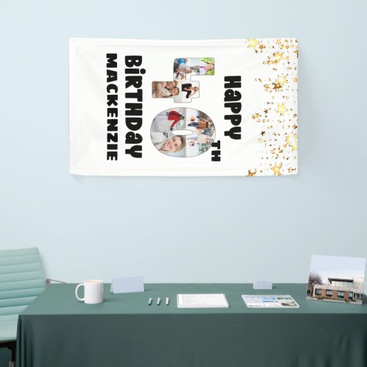 40歳モダンの誕生日7フォトコラージュのナンバーズ星 横断幕