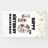 40歳モダンの誕生日7フォトコラージュのナンバーズ星 横断幕 (横)