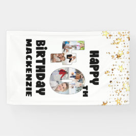 40歳モダンの誕生日7フォトコラージュのナンバーズ星 横断幕