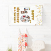 40歳モダンの誕生日7フォトコラージュ番号金ゴールド 横断幕 (インサイチュ)