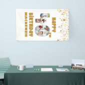 40歳モダンの誕生日7フォトコラージュ番号金ゴールド 横断幕 (トレードショー)