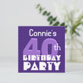 40歳モダン誕生日パーティーブルーテンプレートS300 招待状 (スタンド正面)