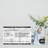 40歳モダン誕生日パーティー搭乗チケット写真 招待状 (スタンド正面)