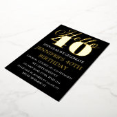 40歳モダン誕生日ブラックゴールドフォイルQRコード40 箔招待状 (回転した状態)