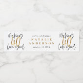 40歳モダン誕生日ブラック金ゴールドタイポグラフィ ペットボトルラベル (シングルラベル)