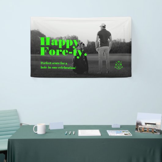 40歳モダン誕生日50歳誕生日ゴルフ 横断幕 (トレードショー)