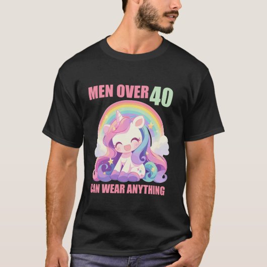 40歳ユニコーン男性へ40おもしろい誕生日 Tシャツ (正面)