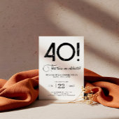 40歳ユニークの誕生日を保存するミニマル 招待状