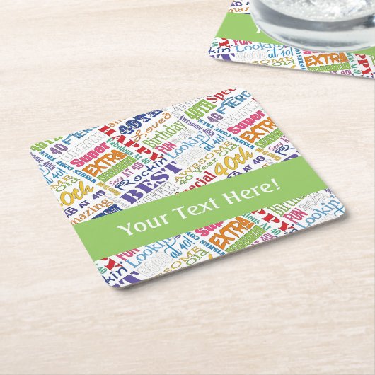 40歳ユニークの誕生日パーティープレゼント スクエアペーパーコースター (アングル)