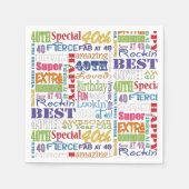 40歳ユニークの誕生日パーティープレゼント スタンダードカクテルナプキン (正面)