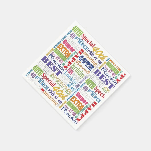 40歳ユニークの誕生日パーティープレゼント スタンダードカクテルナプキン (角)