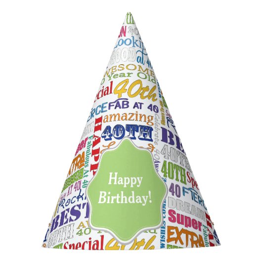 40歳ユニークの誕生日パーティープレゼント パーティーハット (正面)