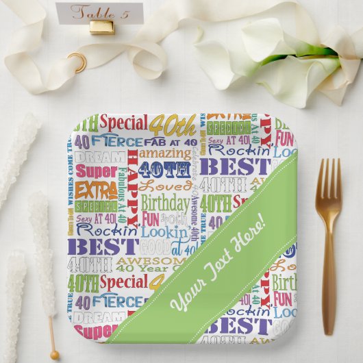 40歳ユニークの誕生日パーティープレゼント ペーパープレート (ウェディング)