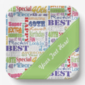 40歳ユニークの誕生日パーティープレゼント ペーパープレート (正面)