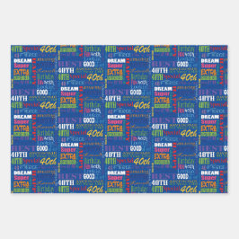 40歳ユニークの誕生日パーティープレゼント ラッピングペーパーシート