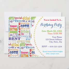 40歳ユニークの誕生日パーティープレゼント 招待状