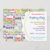 40歳ユニークの誕生日パーティープレゼント 招待状 (正面/裏面)