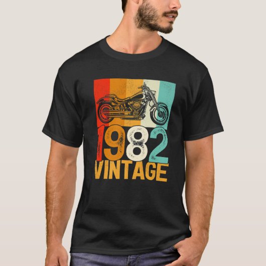 40歳レトロバイクヴィンテージ1982 40Th Bi Tシャツ (正面)