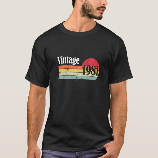 40歳レトロ誕生日ヴィンテージ1981 40th tシャツ (正面)