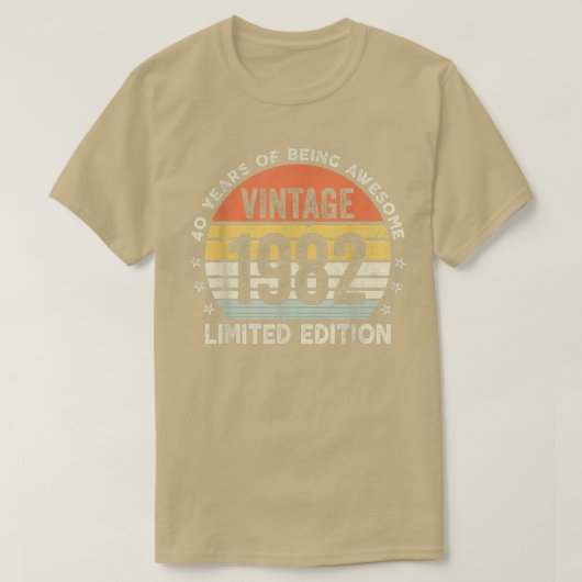 40歳ヴィンテージ1982限定版ギフト40t tシャツ (デザイン正面)
