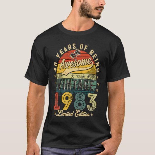 40歳ヴィンテージ1983年40歳 Tシャツ (正面)
