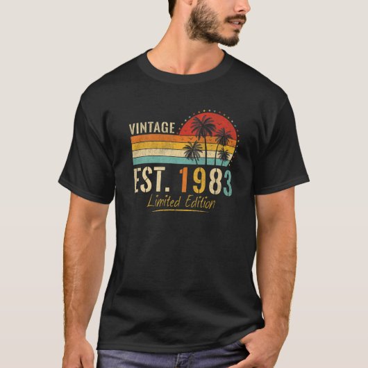 40歳ヴィンテージEst 1983限定版40th Tシャツ (正面)