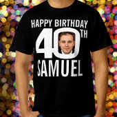 40歳名前をカスタムする写真テンプレート白 Tシャツ