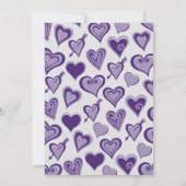 40歳招待状かわいいハート紫 招待状 (裏面)