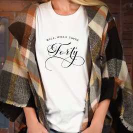 40歳渦巻形の誕生日の書道 Tシャツ