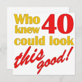 40歳笑わされるの誕生日パーティの招待状 招待状 (正面/裏面)