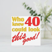 40歳笑わされるの誕生日パーティの招待状 招待状 (スタンド正面)