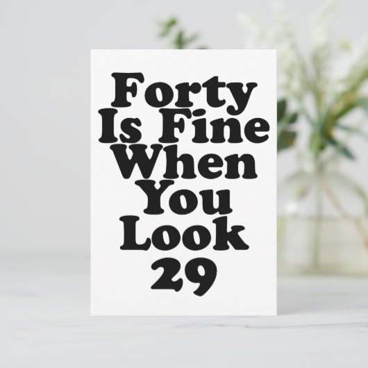 40歳素晴らしで29歳40代おもしろいを見感謝している サンキューカード (スタンド正面)