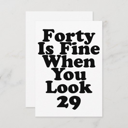 40歳素晴らしで29歳40代おもしろいを見感謝している サンキューカード (正面/裏面)