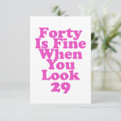 40歳素晴らしで29 40おもしろい歳 サンキューカード (スタンド正面)