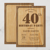 40歳素朴招待状ヴィンテージ 招待状 (正面/裏面)