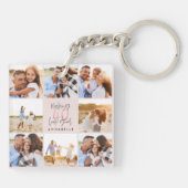 40歳誕生日のピンク色のグリッター写真ガーリーコラージュ キーホルダー (裏面)