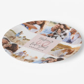 40歳誕生日のピンク色のグリッター写真ガーリーコラージュ  ペーパープレート (アングル)