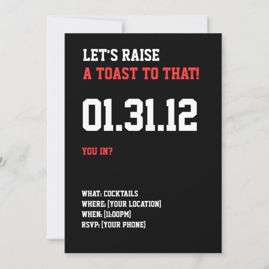 40歳誕生日カクテル&応援 招待状 (裏面)