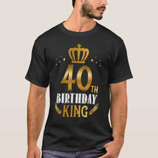 40歳誕生日キング40歳の誕生日クルー Tシャツ (正面)