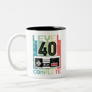 40歳誕生日ゲーマー贈答レベル40完全マグ ツートーンマグカップ
