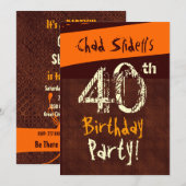 40歳誕生日チョコレートとオレンジE931 招待状 (正面/裏面)