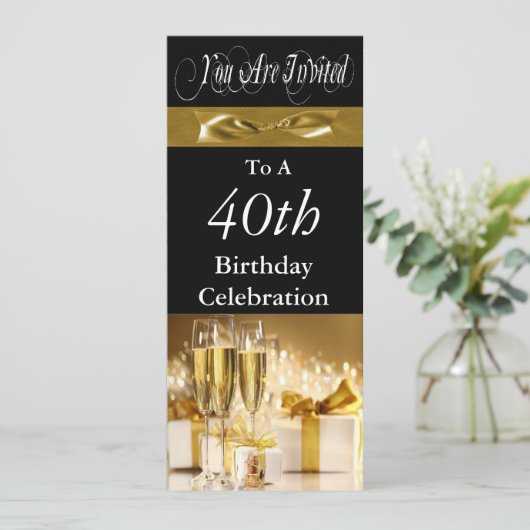40歳誕生日パーティーパーソナライズされた招待状 招待状 (スタンド正面)