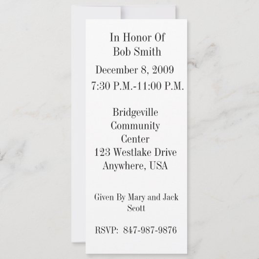 40歳誕生日パーティーパーソナライズされた招待状 招待状 (裏面)