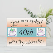 40歳誕生日パーティーパーソナライズされた招待状 招待状 (スタンド正面)