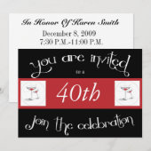 40歳誕生日パーティーパーソナライズされた招待状 招待状 (正面/裏面)