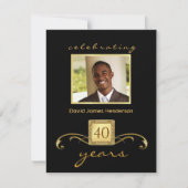 40歳誕生日パーティー写真招待状- 招待状 (正面)